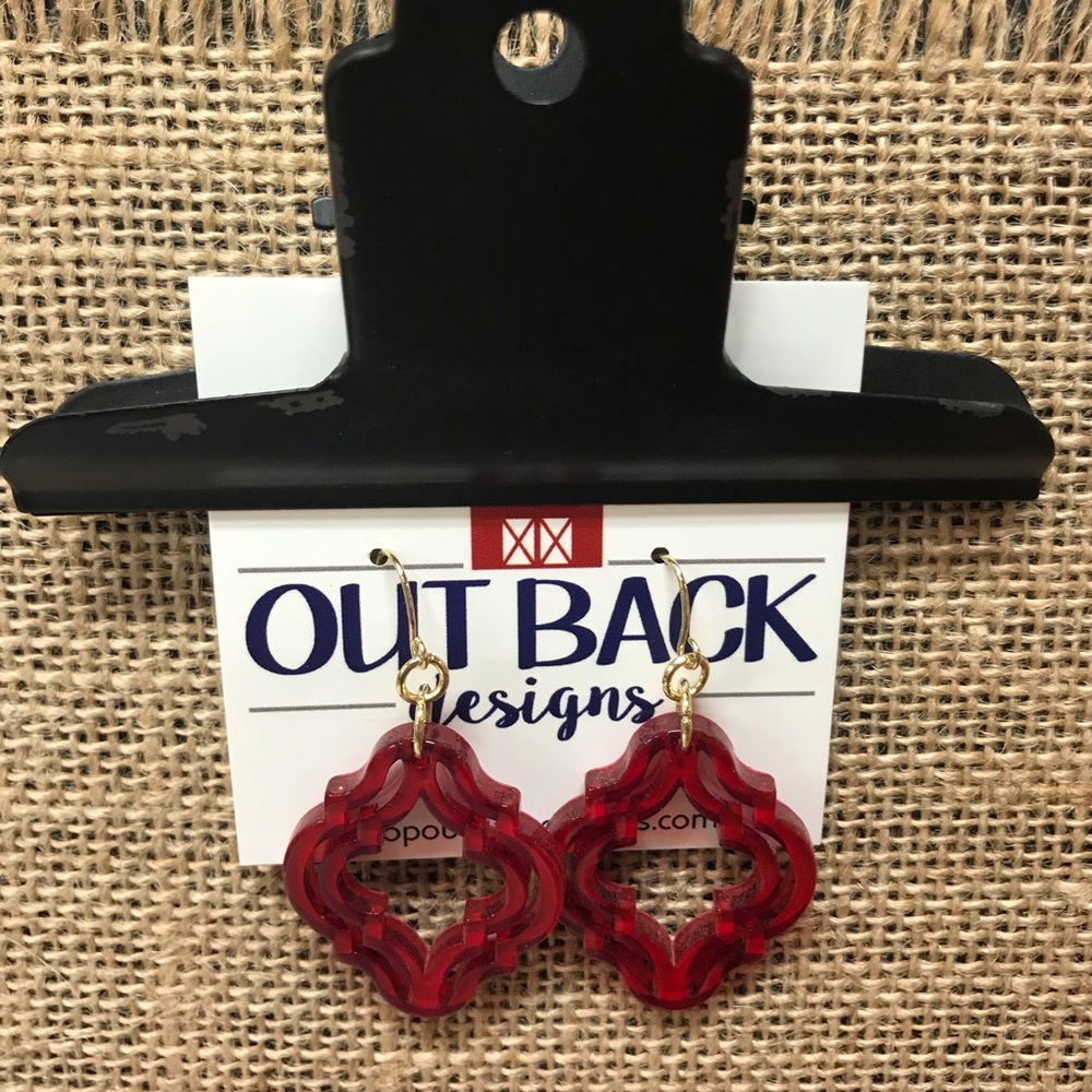 NWT Red Acrylic Hypoallergenic Earrings